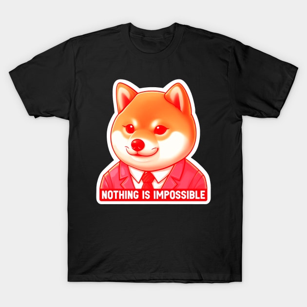 Nothing Is Impossible Shiba Inu T-Shirt by Plushism